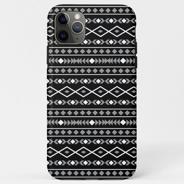 Aztec Shapes Muster Weiß Grau Schwarz Case-Mate iPhone Hülle (Rückseite)