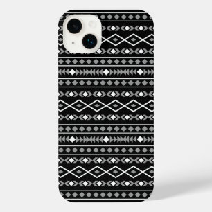 Aztec Shapes Muster Weiß Grau Schwarz iPhone 14 Plus Hülle