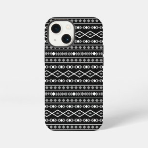 Aztec Shapes Muster Weiß Grau Schwarz iPhone 13 Mini Hülle