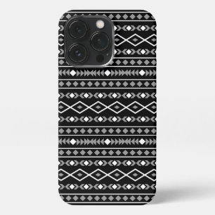 Aztec Shapes Muster Weiß Grau Schwarz iPhone 13 Pro Hülle