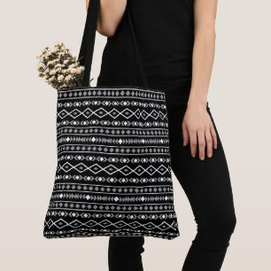 Aztec Shapes Pattern Grau Schwarz