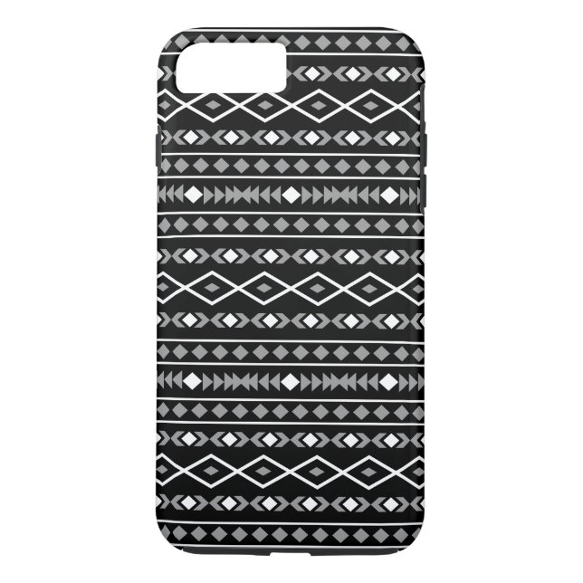 Aztec Shapes Pattern Grau Schwarz Case-Mate iPhone Hülle (Rückseite)