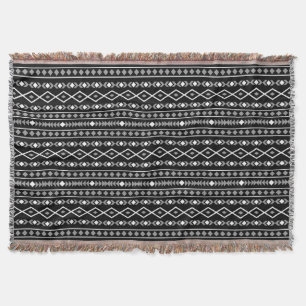 Aztec Shapes Pattern Grau Schwarz Decke