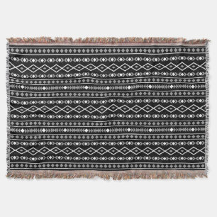 Aztec Shapes Pattern Grau Schwarz Decke