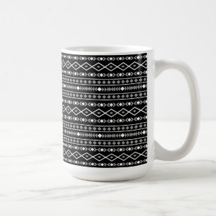 Aztec Shapes Pattern Grau Schwarz Kaffeetasse