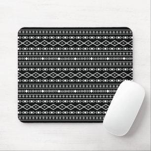 Aztec Shapes Pattern Grau Schwarz Mousepad