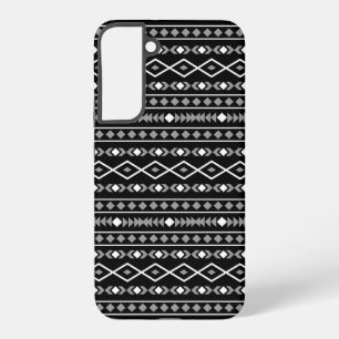 Aztec Shapes Pattern Grau Schwarz Samsung Galaxy Hülle