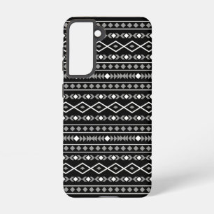 Aztec Shapes Pattern Grau Schwarz Samsung Galaxy Hülle