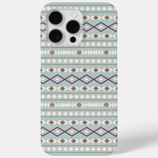 Aztec Shapes Pattern Rusts Cream Aquamarin-blau Case-Mate iPhone Hülle (Rückseite)