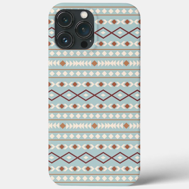 Aztec Shapes Pattern Rusts Cream Aquamarin-blau Case-Mate iPhone Hülle (Rückseite)