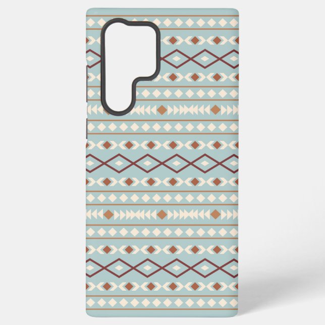 Aztec Shapes Pattern Rusts Cream Aquamarin-blau Samsung Galaxy Hülle (Rückseite)