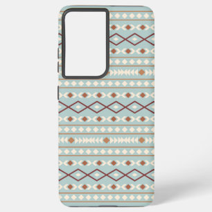 Aztec Shapes Pattern Rusts Cream Aquamarin-blau Samsung Galaxy Hülle