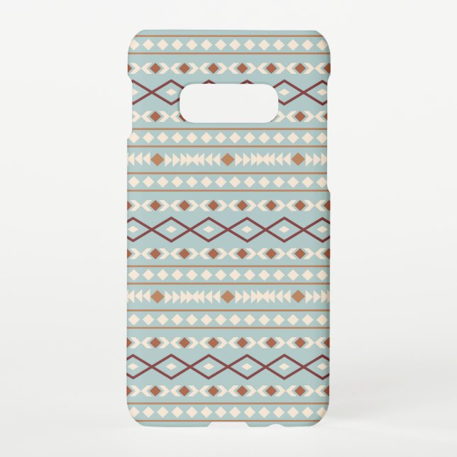 Aztec Shapes Pattern Rusts Cream Aquamarin-blau Samsung Galaxy Hülle (Rückseite)
