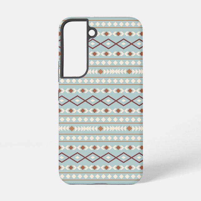 Aztec Shapes Pattern Rusts Cream Aquamarin-blau Samsung Galaxy Hülle (Rückseite)