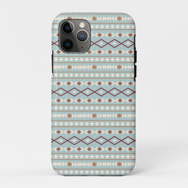 Aztec Shapes Rpt Muster Rusts Cream Aquamarin-blau Case-Mate iPhone Hülle (Rückseite)