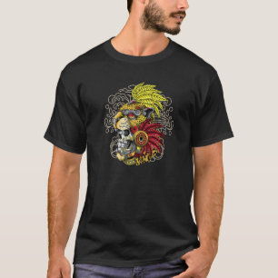 Aztec Skull Jaguar Warrior Mask Ancient Mayan Myth T-Shirt