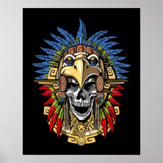 Aztec Skull Warrior Poster (Vorne)
