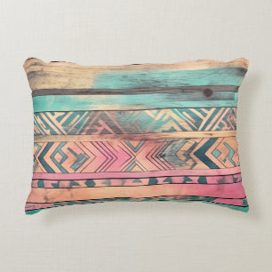 Aztec Southwest Blue and Pink Tribal Dekokissen