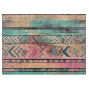 Aztec Southwest Blue and Pink Tribal Schneidebrett
