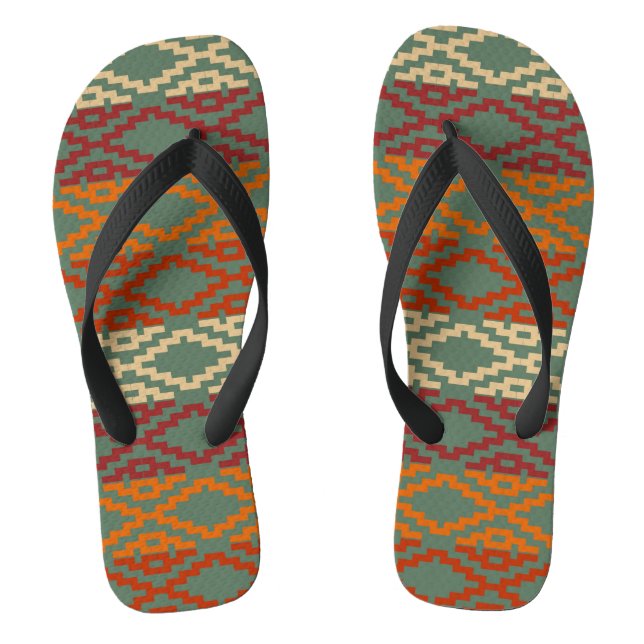 Aztec Southwestern Tribal Diamonds Flip Flops (Fußbett)