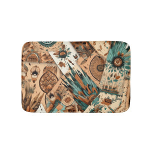 Aztec Southwestern Tribal Feathers Badematte