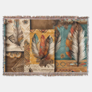 Aztec Southwestern Tribal Feathers Decke