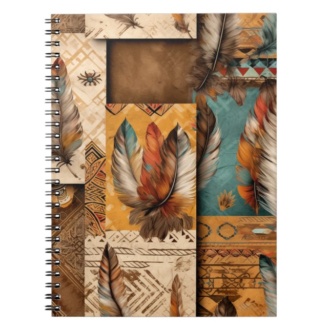 Aztec Southwestern Tribal Feathers Notizblock (Vorderseite)