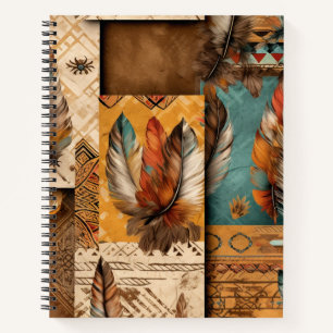 Aztec Southwestern Tribal Feathers Notizbuch