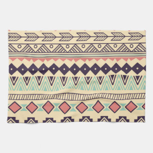 Aztec-Stammesstreifen: Vintage-Illustration Geschirrtuch