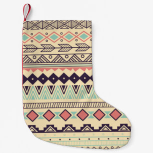 Aztec-Stammstreifen: Vintage Illustration Kleiner Weihnachtsstrumpf