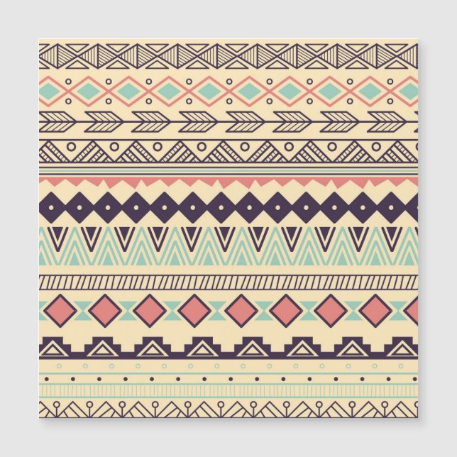 Aztec-Stammstreifen: Vintage Illustration Magnetkarte (Vorderseite)