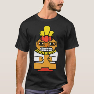 Aztec Statue Südamerika Abbildung Indianer T-Shirt