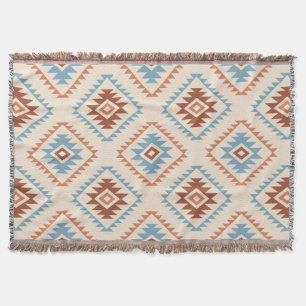 Aztec Style Motif Big Pattern Blue Crm Terracottas Decke