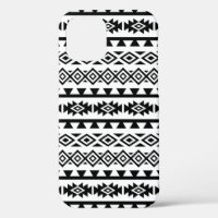 Aztec stylisierte Big Pattern II Schwarz auf Weiß
