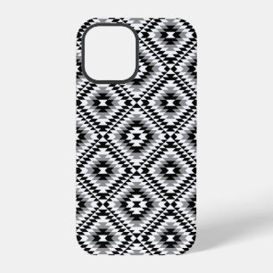Aztec Stylized BW+Gray Symbol Pattern iPhone 12 Pro Hülle