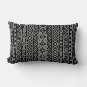 Aztec Stylized (V) Pattern Black & Gray I Lendenkissen