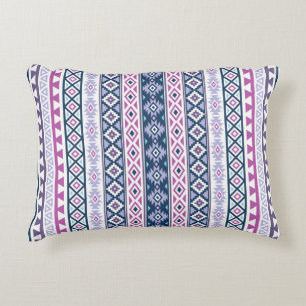 Aztec Stylized (V) Ptn Pinks Purples Blues White Zierkissen