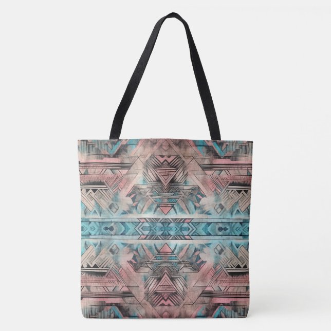 Aztec Südwestpastellfarben rosa und blau (Vorderseite)