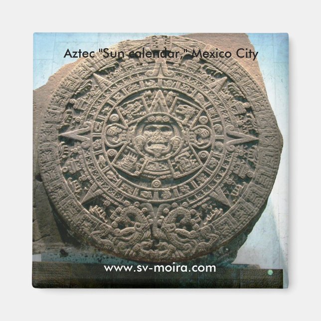 Aztec "Sun calendar", Mexiko-Stadt Magnet (Vorne)