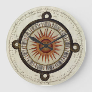 Aztec Sun Clock - Pikunikku Große Wanduhr