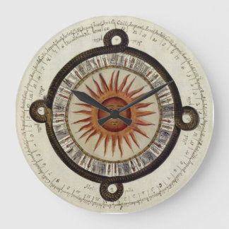Aztec Sun Clock - Pikunikku Große Wanduhr