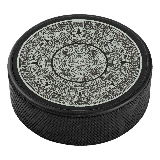 Aztec Sun Stone Maya Kalender 1 Eishockey Puck (3/4)