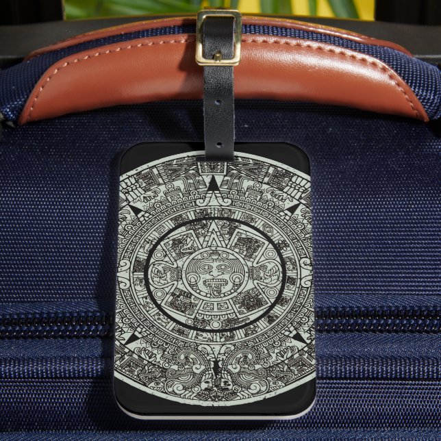 Aztec Sun Stone Maya Kalender 1 Gepäckanhänger (Vorderseite Insitu 2)