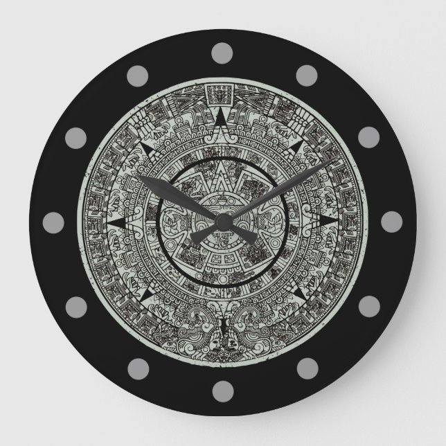 Aztec Sun Stone Maya Kalender 1 Große Wanduhr (Vorderseite)