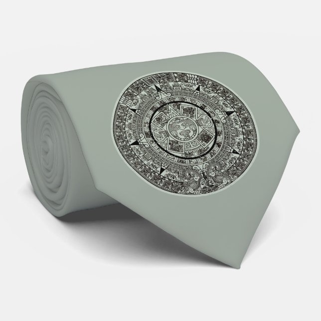 Aztec Sun Stone Maya Kalender 1 Krawatte (Gerollt)