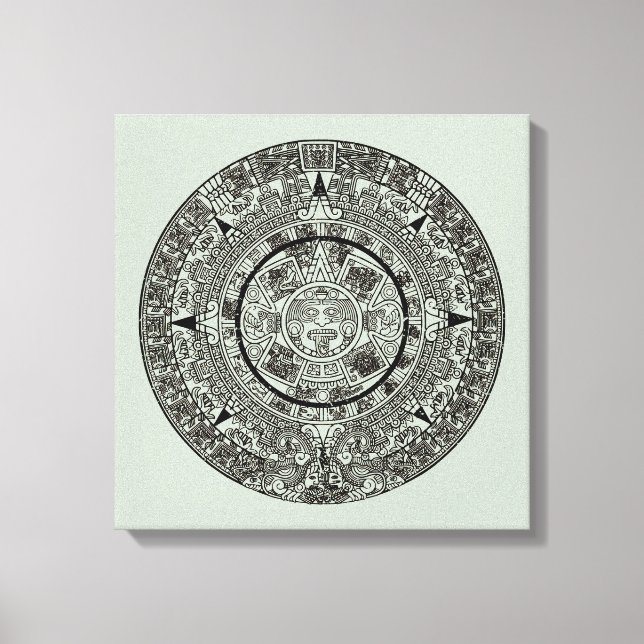 Aztec Sun Stone Maya Kalender 1 Leinwanddruck (Vorderseite)