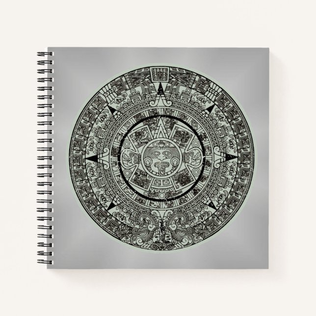 Aztec Sun Stone Maya Kalender 1 Notizbuch (Vorderseite)