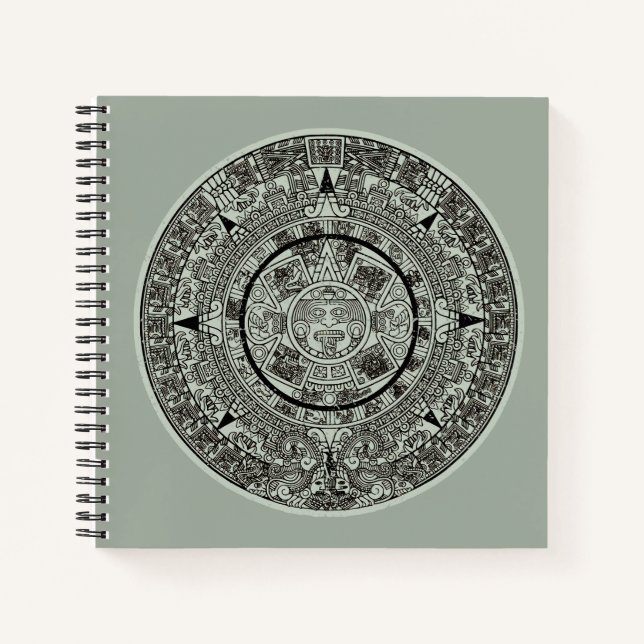 Aztec Sun Stone Maya Kalender 1 Notizbuch (Vorderseite)