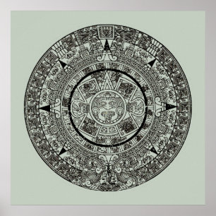 Aztec Sun Stone Maya Kalender 1 Poster