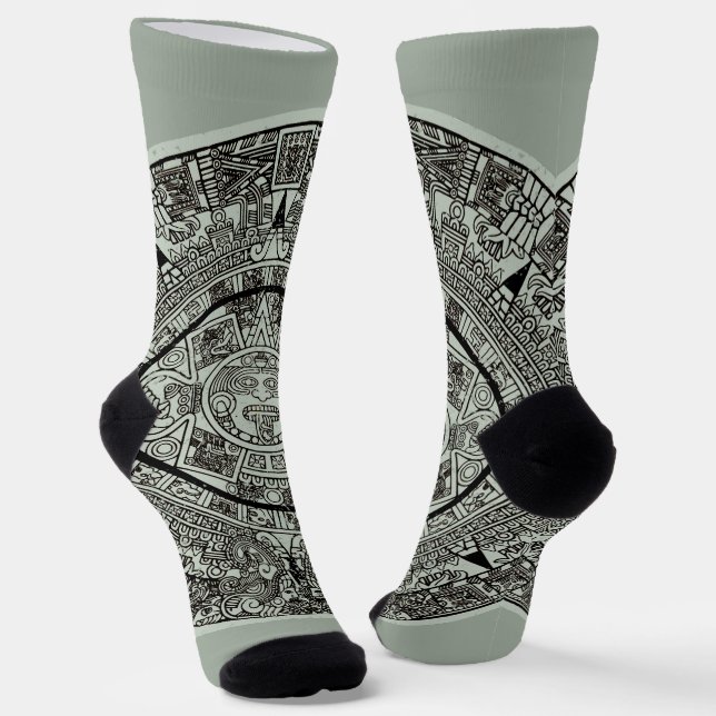 Aztec Sun Stone Maya Kalender 1 Socken (Gewinkelt)